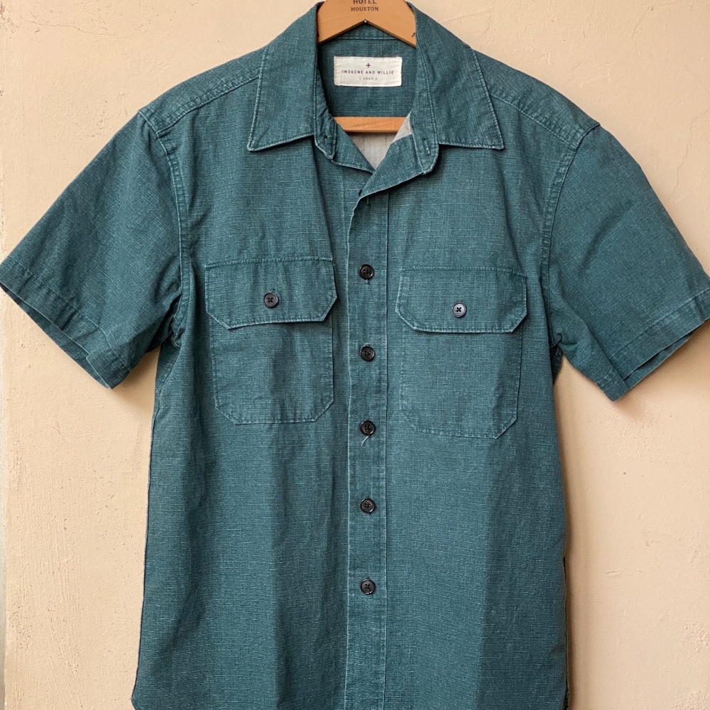 Imogene + Willie Short Sleeve Military Fatigue Shirt, Size S